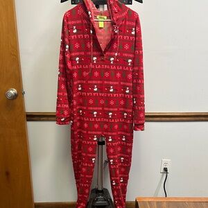 Peanuts Red Holiday Pajama Onesie